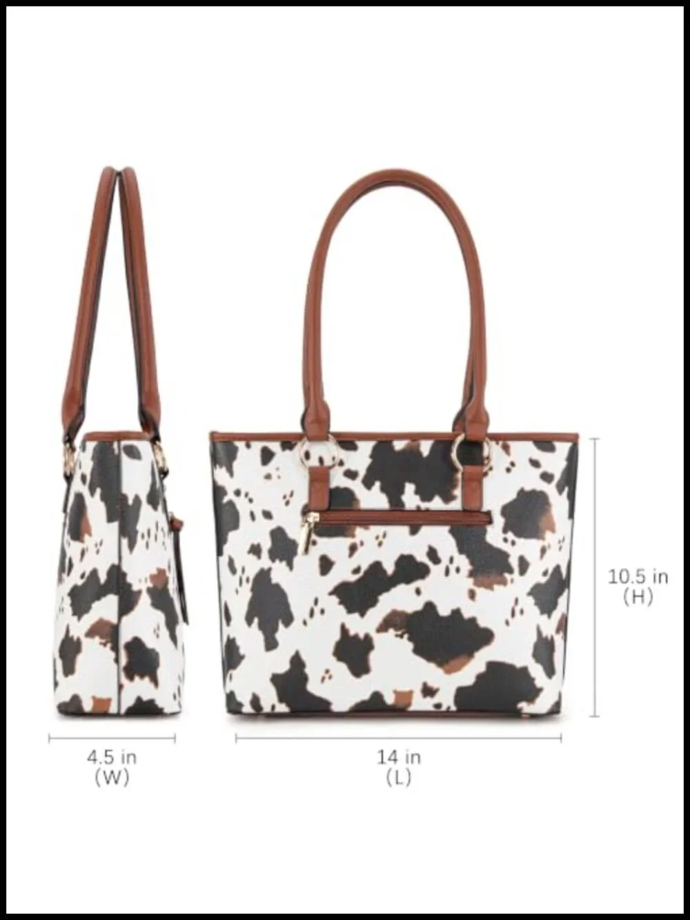 Vegan Leather Tote and Crossbody Bag Set for Women with Guitar Strap